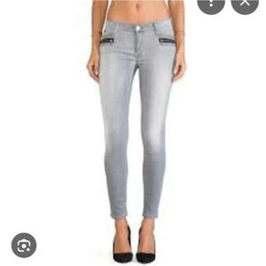 Women's Hudson Gray Spark Super Skinny Baddie Jeans Size 28 Zipper Pocket Detail